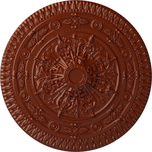 Ekena Millwork Naple Ceiling Medallion (Fits Canopies up to 3 3/8"), Hand-Painted Firebrick, 37 1/2"OD x 3 3/8"P CM37NAFIF - main